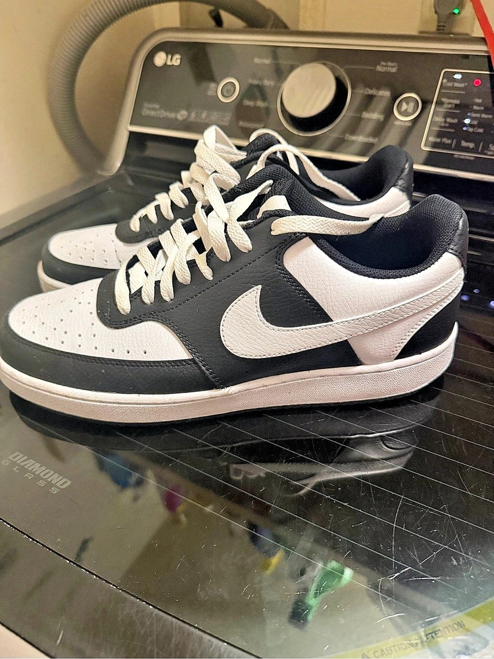 Nike Court Vision Low Sneakers in Black & White